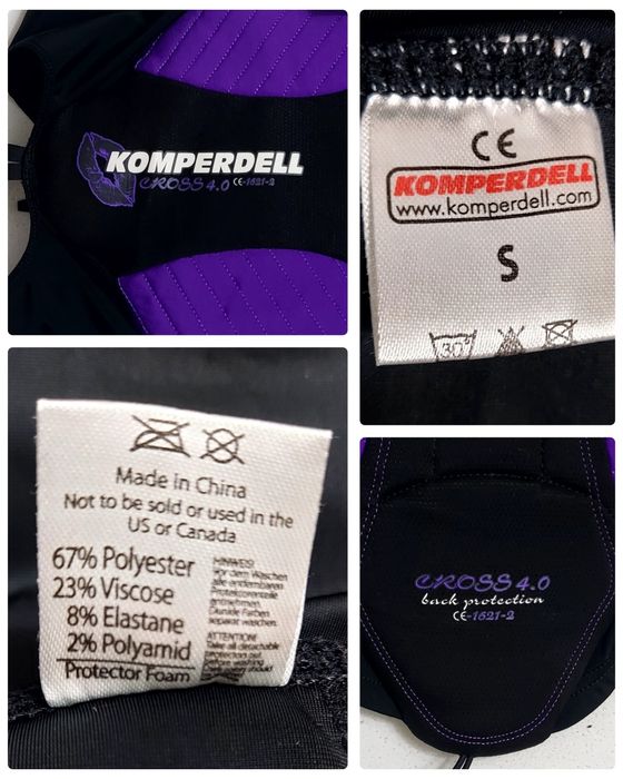 Vestă de protecție Komperdell Cross 4 nouă, pentru moto, ATV, schi snowboarding sau ciclism montan, mărimea S unisex