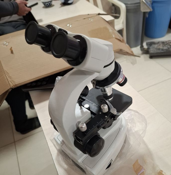 AmScope 40X-1000X LED biologik trinokulyar birikma mikroskopi yangii!