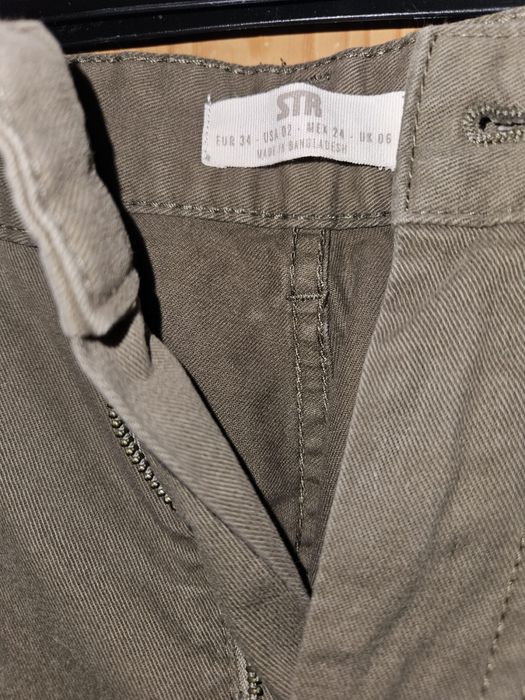 pantaloni cargo kaki stradivarius marimea 34