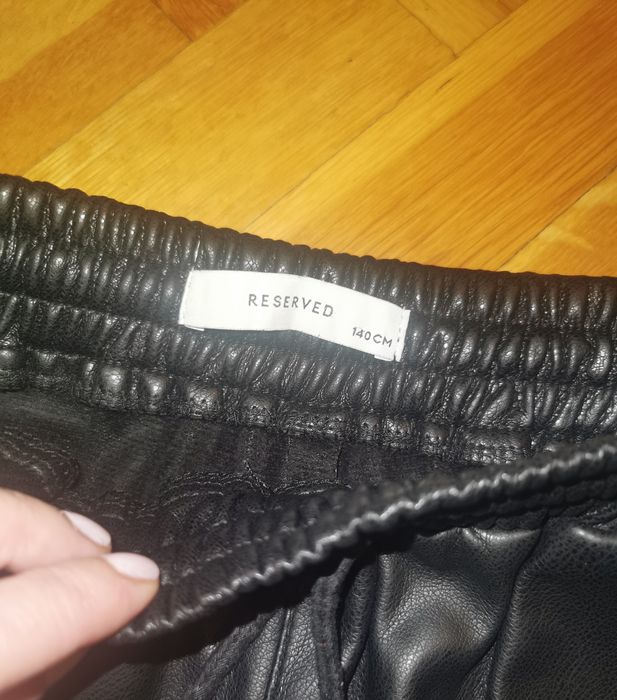 Детски черни панталони от изкуствена кожа