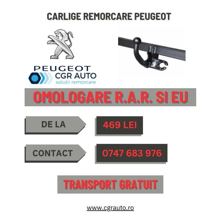 Carlige remorcare Peugeot siguranta si calitate premium