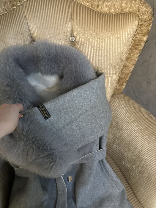 Palton lana cu blana naturala