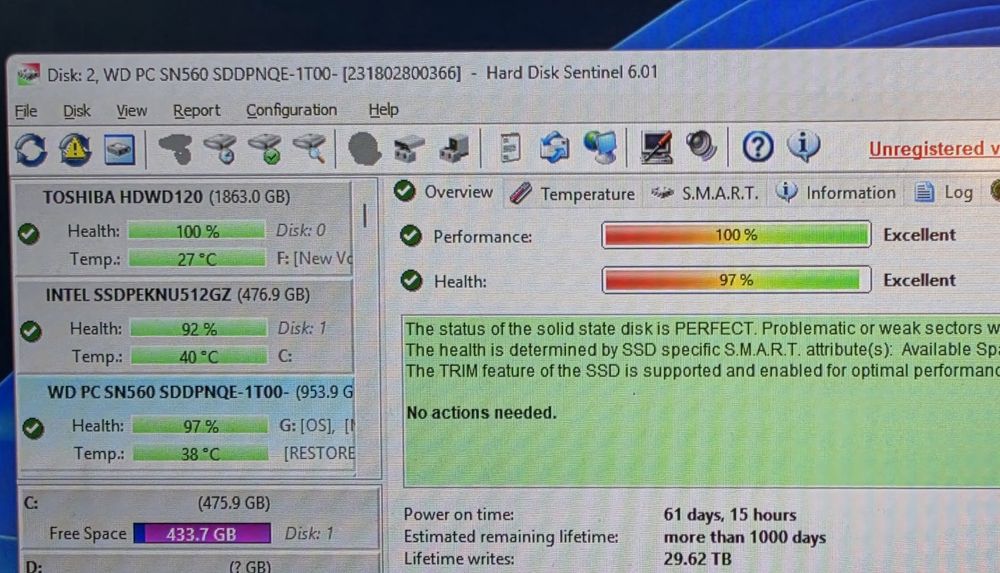 1TB NVMe pci 4.0 x4 Western Digital PC SN560