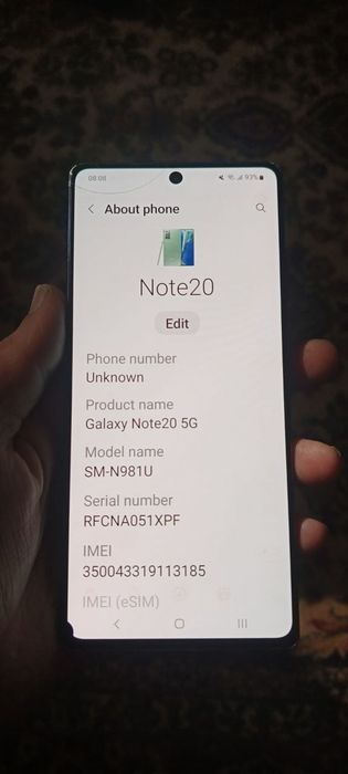 Samsung note 20.