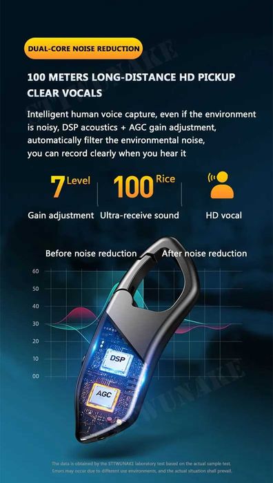 Mini Reportofon TSS-N22 ,Dispozitiv de Spionaj, Anularea Zgomotului,