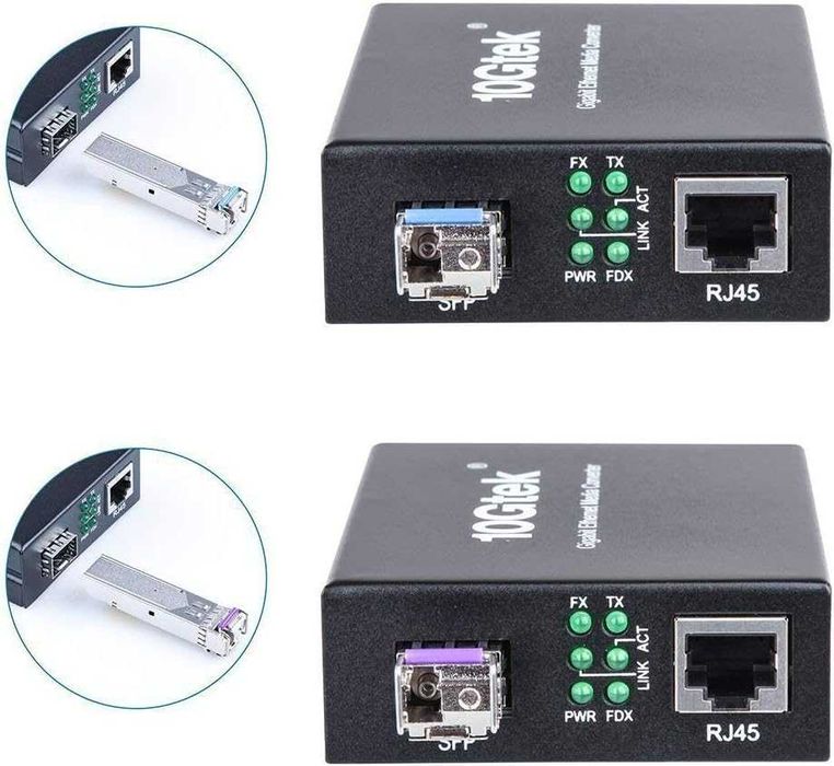 1000M Gigabit Ethernet медиен конвертор, RJ45 към SFP слот