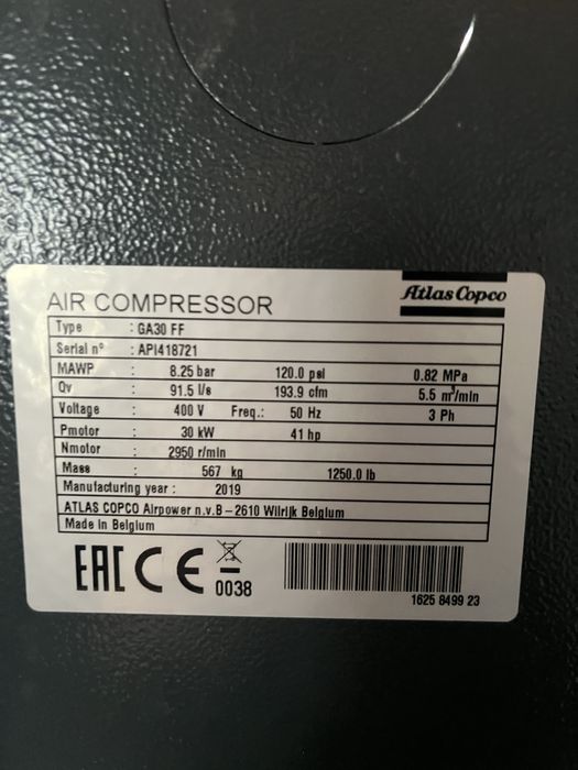 Compresor cu surub Atlas Copco 30 kw
