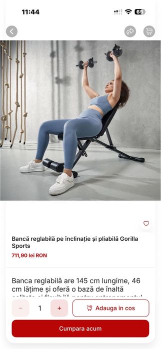 Banca reglabila noua Germany inclinat, declinat, drept noua in cutie, pret 500 lei