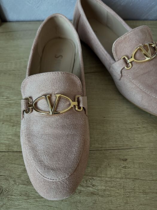 Розови велурени мокасини - 39ти номер