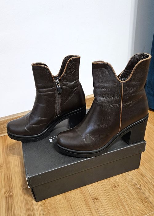 Ghete piele naturala 37_38 botine maro