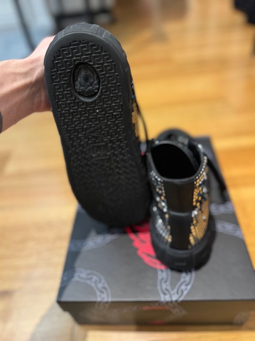 Vand versace men silver sparkle leather sneakers