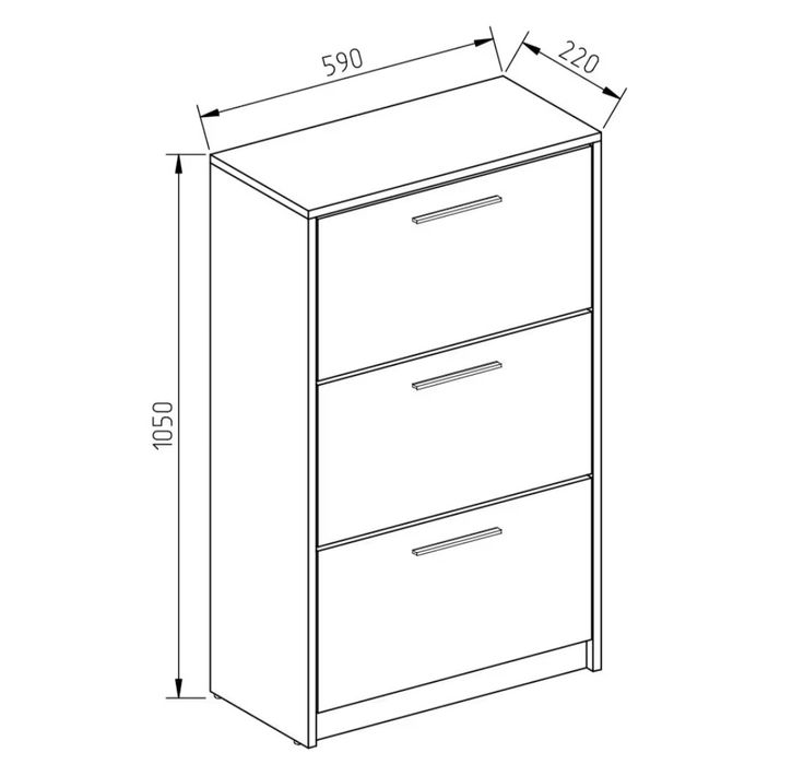 Шкаф за обувки с 3 отделения 1620
