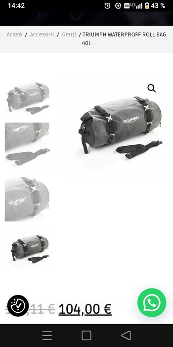 Geanta impermeabila moto/atv Triumph  A 9510445
