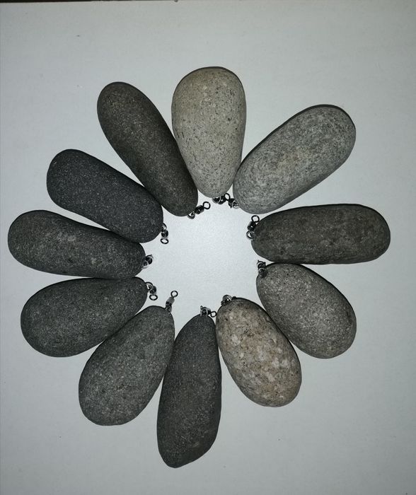 Еко тежести (Речен камък с вирбел) за риболов на дъно