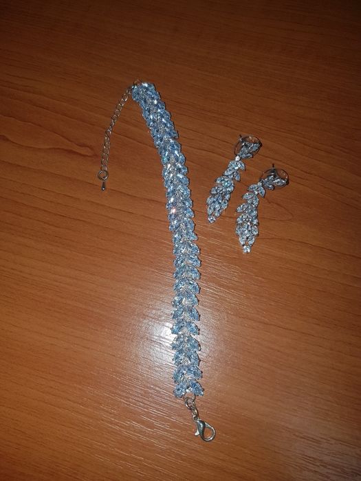 Brățară si cercei pietre zirconiu