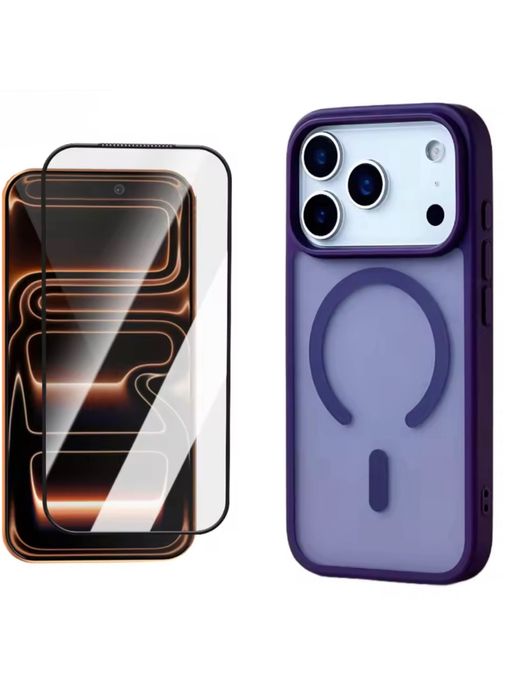 Husa Magsafe Acrilyc Mata+Folie Sticla Iphone 17 PRO 17 AIR 17 PRO MAX