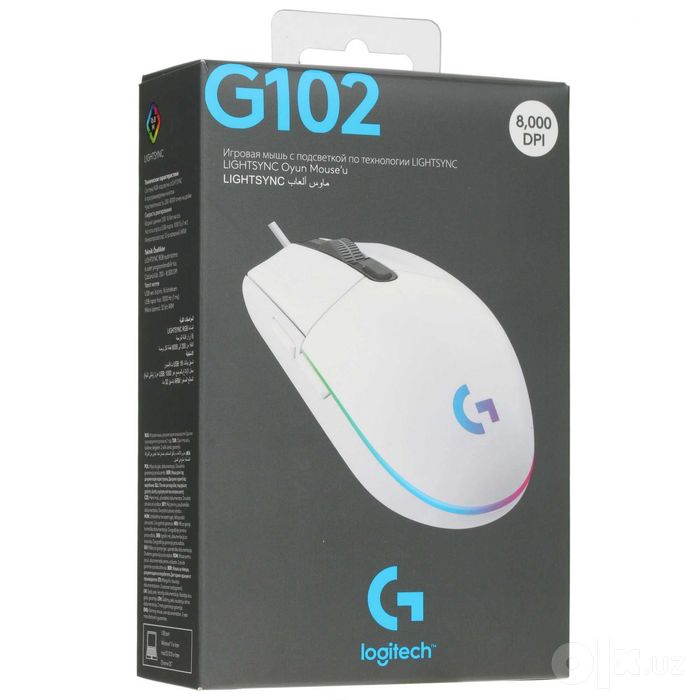 \ Мышь Logitech G102 Lightsync White