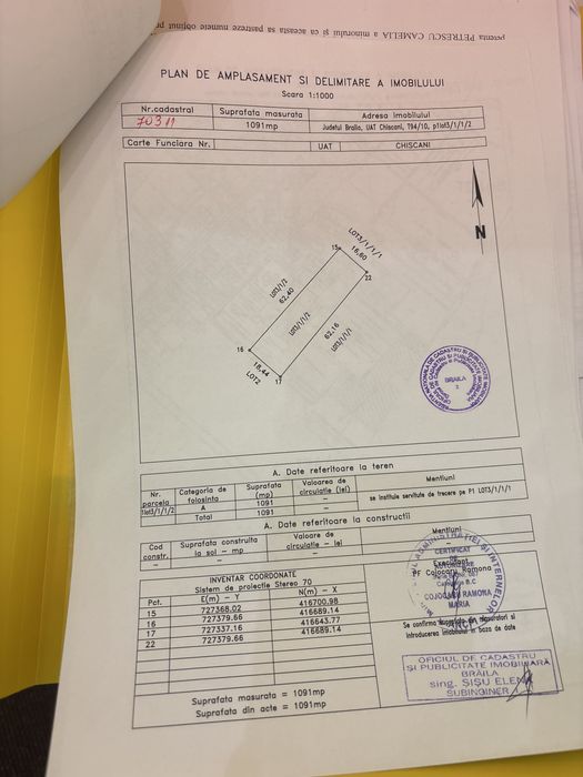 Ocazie ! Urgent !De vanzare teren sat Lacu Sarat
