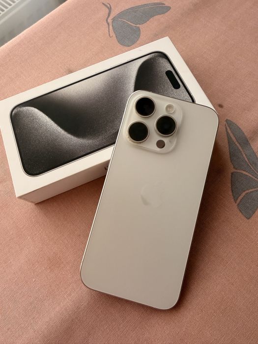 Telefon mobil Apple iPhone 15 Pro, 128GB, 5G, White Titanium