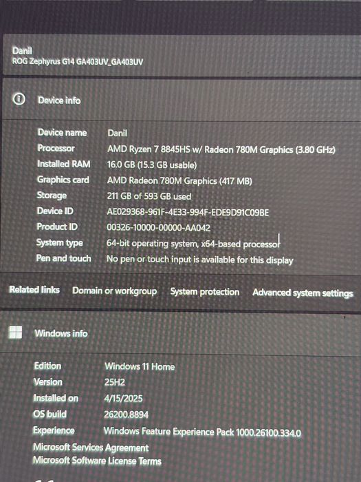 Продам ASUS ROG Zephyrus G14 2024 GA403U