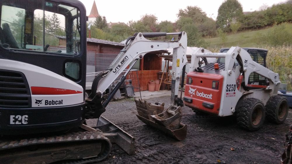 Servicii inchiriere excavator, bobcat, transport basculabil. inchiriat