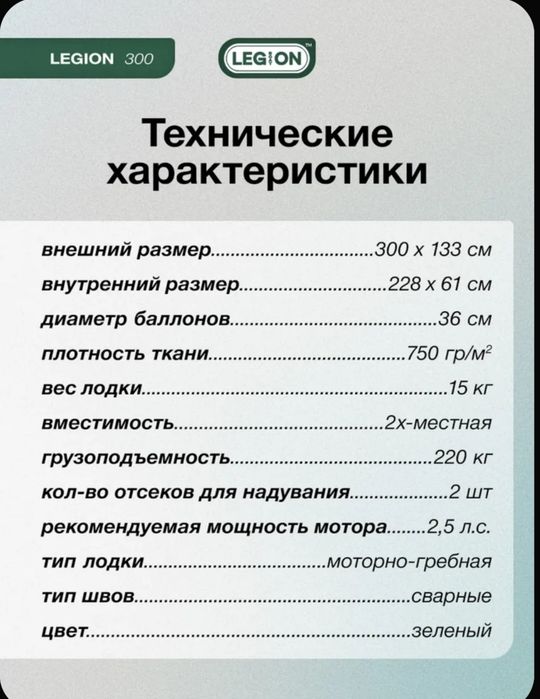 Лодка ПВХ LEGION 300