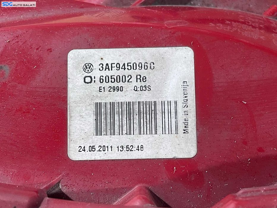 Stop Lampa Tripla Dreapta Halogen de pe Aripa Caroserie Volkswagen Passat B7 Break Combi 2010 - 2015 Cod 3AF945096C [LR0321]