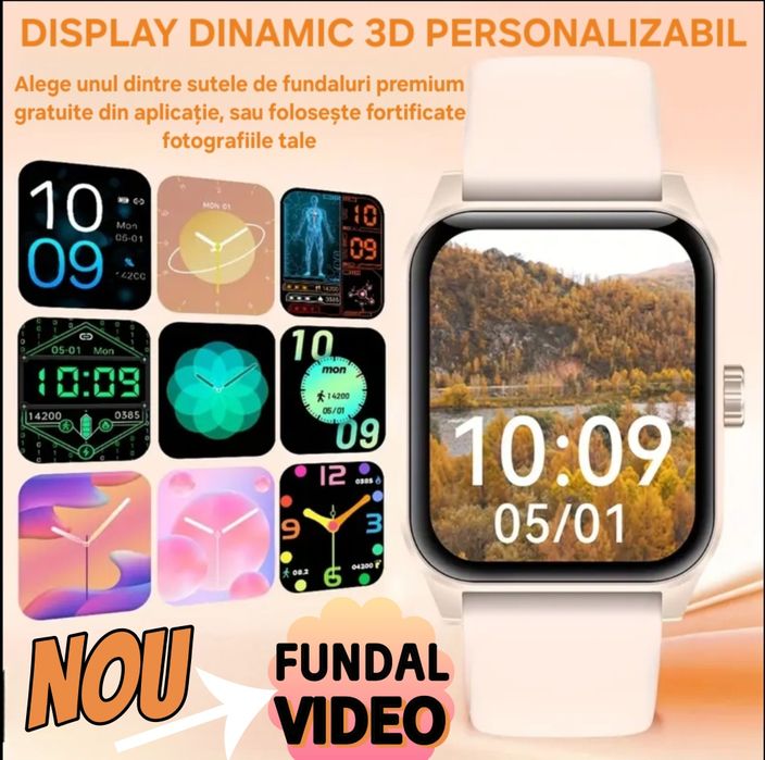 Smartwatch Medical Video în ROMÂNĂ. Sănătate/Sport/SOS. Apeluri/Mesaj