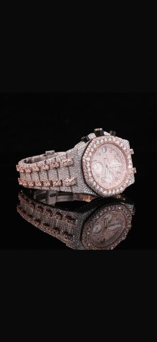 Rose Gold Iced Out Chronograph Diamond Watch | Luxury Fully Flooded Watch