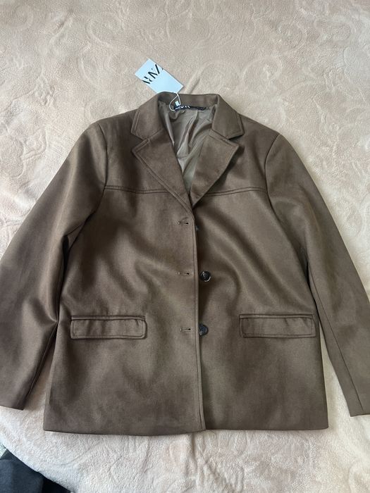 Замшевый пиджак оверсайз