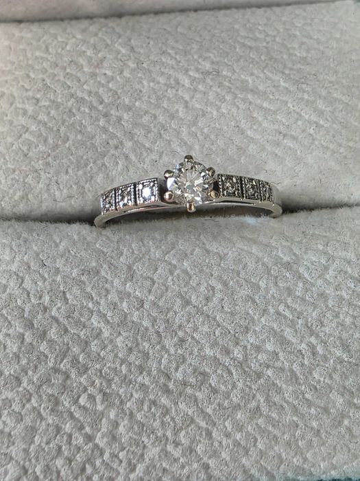Inel logodna Aur 18 ct cu diamante naturale 0,26 ct