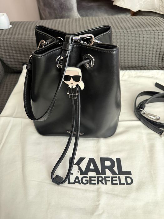 Чанта от естествена кожа Karl Lagerfeld