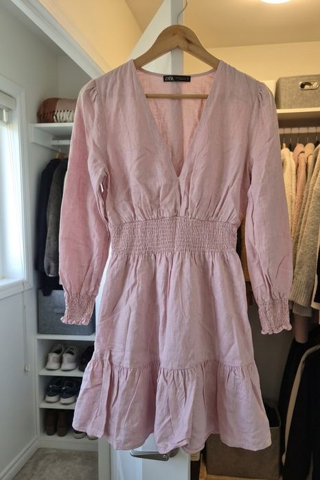 Rochie din In cu bumbac Zara