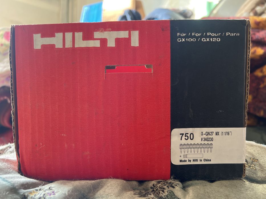 Патрони та цвяхи hilti до монтажного пістолета