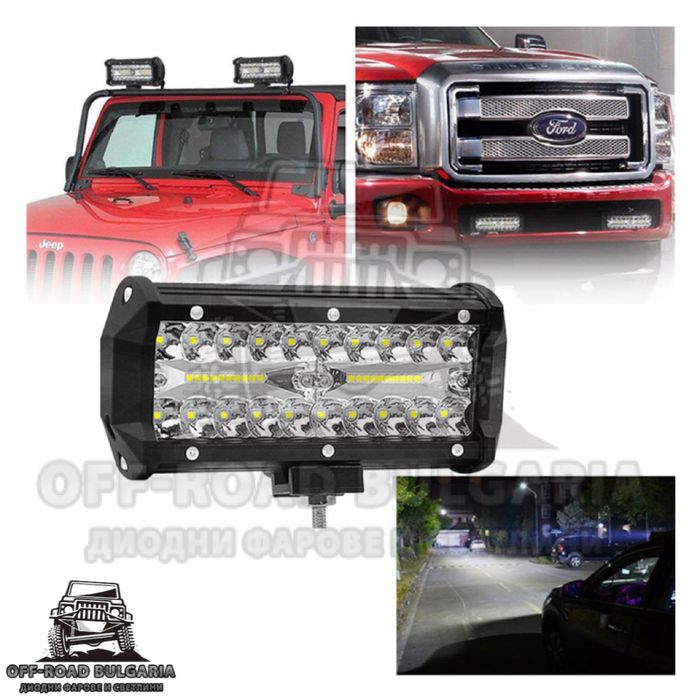 1 Брой 120W Диоден Фар ЛЕД БАР Офроуд Фарове Работни Лампи Прожектор