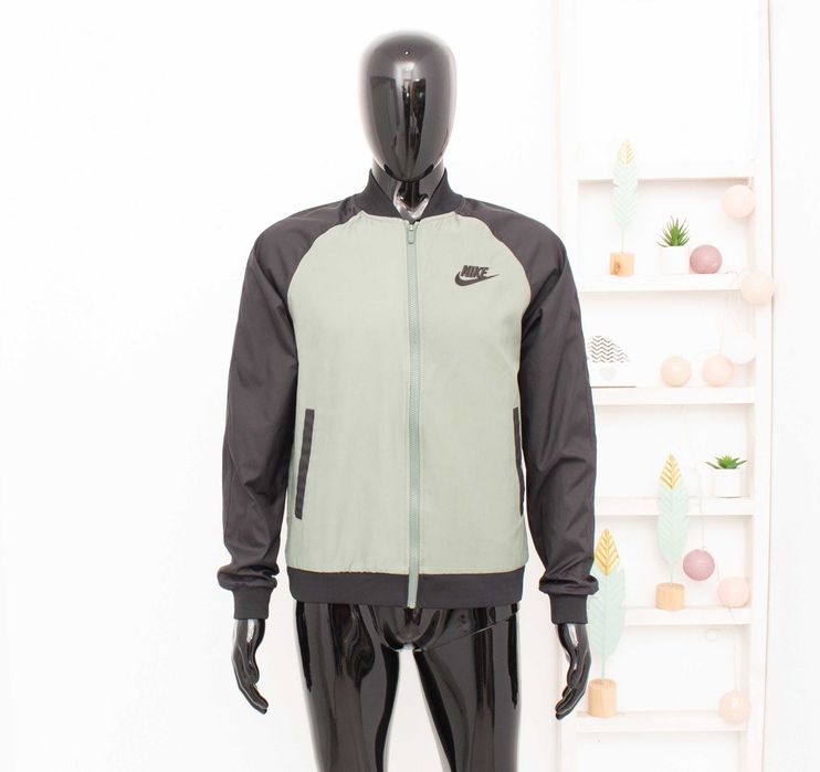 Nike оригинално мъжко яке bomber черно зелено колежанско М