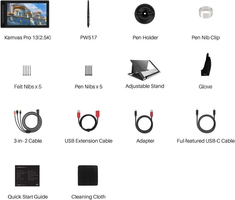 Скидка! Графический планшет с экраном Huion Kamvas pro 13 2.5K