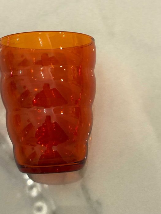 Set pahare Ikea SKOJA amber portocaliu rare design