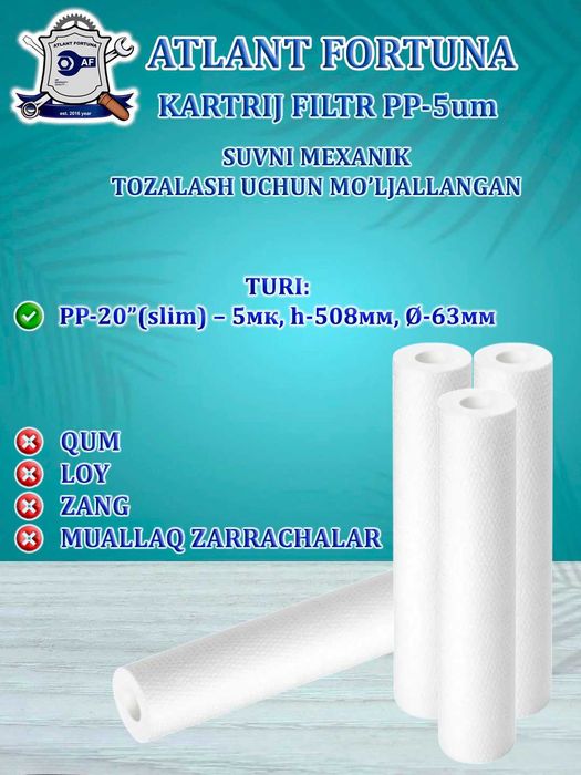 Suv uchun filtr, xonadon filtrlari uchun kartrij karterej kartrj filtr