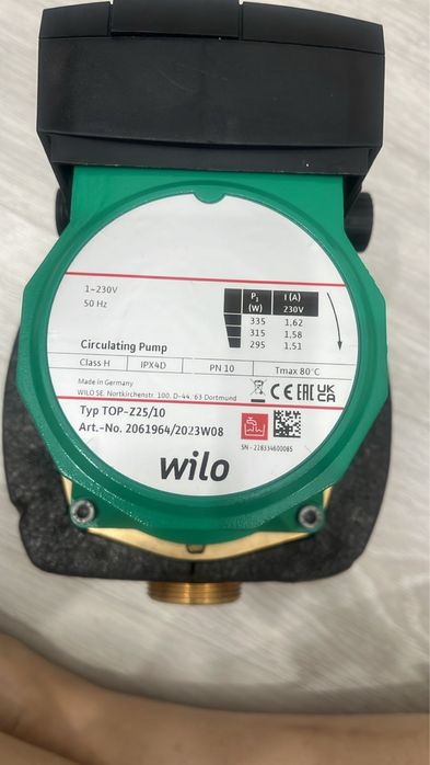 Насос wilo Тур TOP-Z25/10