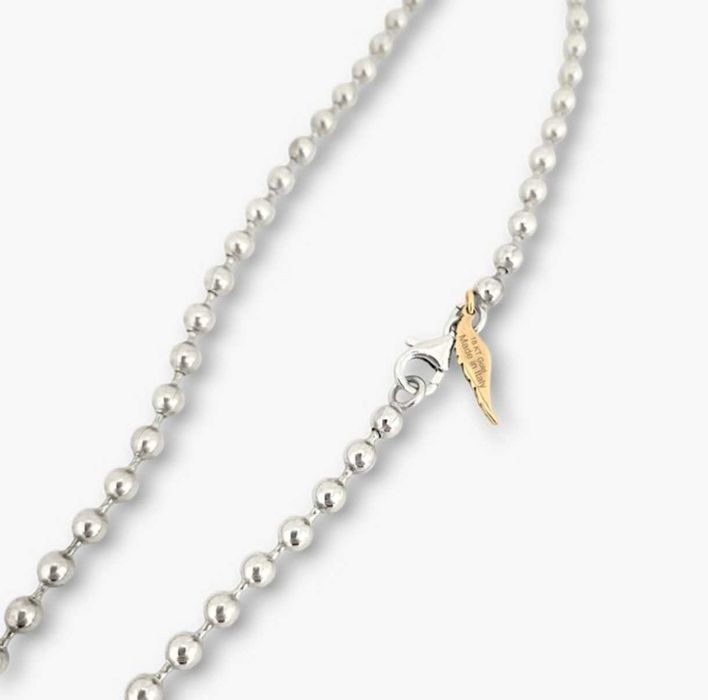 Мъжко сребърно колие със златна висулка