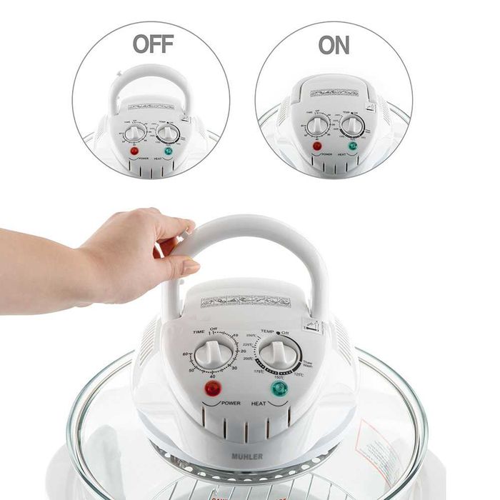 Компактна халогенна фурна и еър фрайър 2в1 Muhler MFC-1200, 1400W,12 л