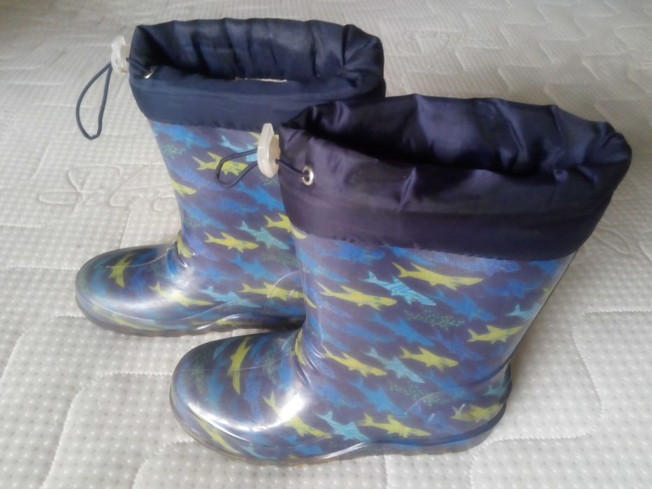 DeFacto детски гумени ботуши с топло чорапче 34-35