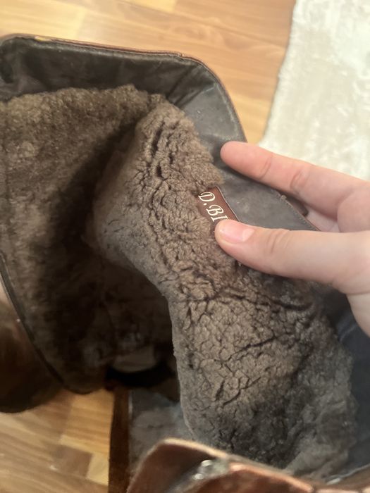 Кожаные сапоги зимние