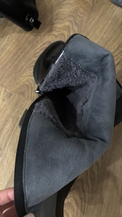 Кожаные зимние ботфорты, 36 размер