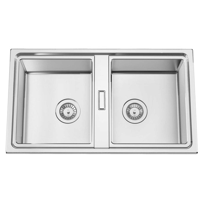 Chiuveta bucatarie cu 2 cuve inox CookingAid FUSION 86BB reversibila