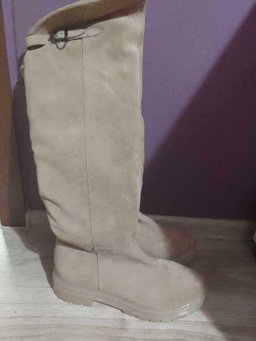 Дамски ботуши естествен велур