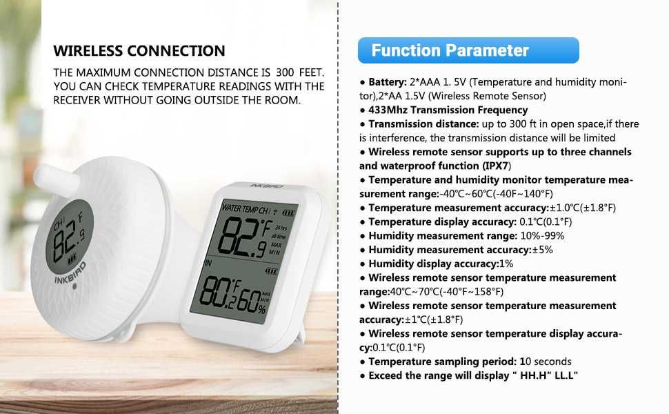 Termometru wireless pentru piscină IBS-P01R