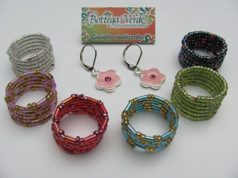 Cadouri bijuterii fantezie set inel si cercei  "Bottega Verde"  Italia