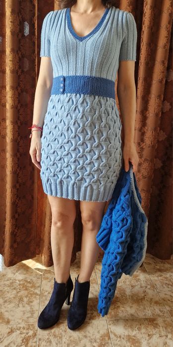 Плетена рокля и жилетка